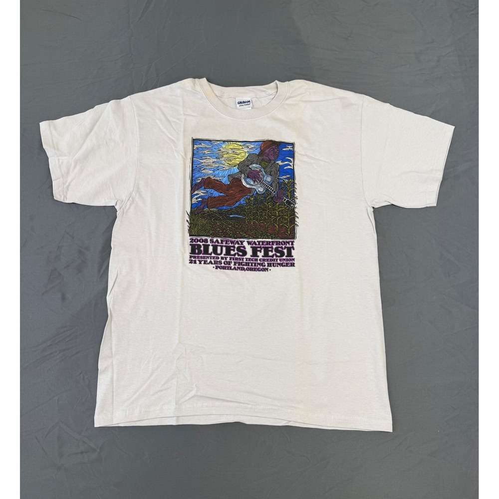 Gildan 2008 Safeway Waterfront Blues Fest Portland Oregon Graphic T-Shirt Mens L